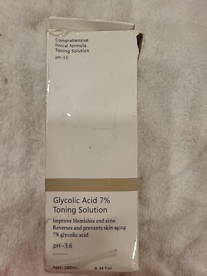 Glycolic Acid 7% Toning Solution 240ml Ph~3.6 Improves Blemishes And Acne 