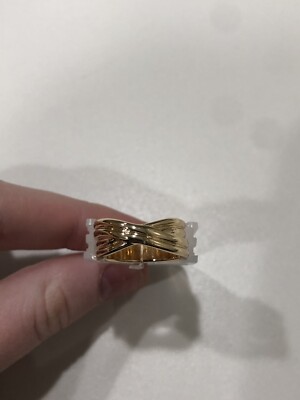 Beeline Fashion Jewelry Gold Thick Criss Cross Ring 2XL