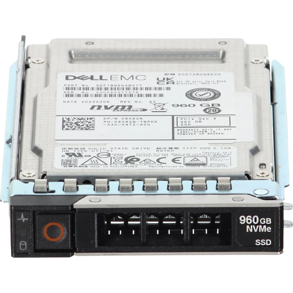 08082N 8082N Dell EMC 960GB PCIe Gen4 NVMe RI TLC 2.5'' SSD 14/15/16G KIT - Image 3 of 4