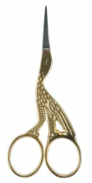 ALLARY Ultra Fine 3.5" Stork Vintage Embroidery Fine Detail Scissors Gold M212.24