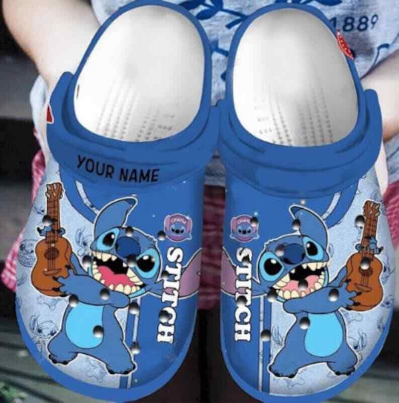Personalized Stitch Play Guitar Disney Clogs