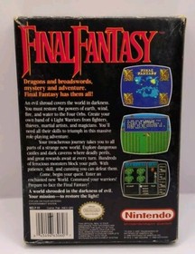 NES Final Fantasy With Game World Map/Monster Id Book, Box & Game Cover Vintage