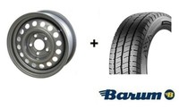 Ruote Invernali Vw T6 T6.1 T5 4 Cerchi Acciaio + Pneumatici Invernali 215/65 R16 C Barum