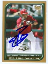 Emilio Bonifacio autographed Baseball Card Diamondbacks 2008 Bowman Rookie #213