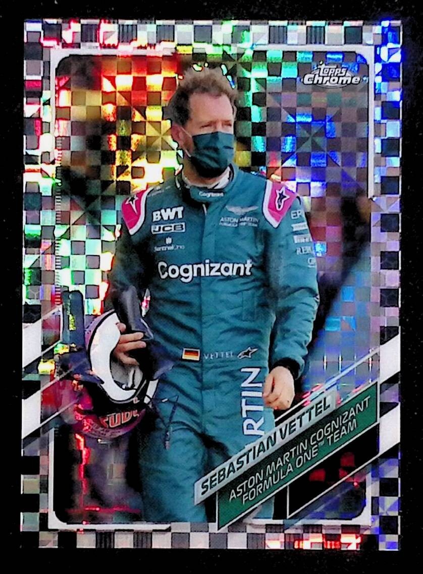 ベッテル プロフィール用確認 Sebastian Vettel 2021 Topps Chrome F1 Checker Flag Refractor #23