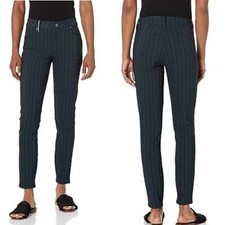 Tommy Hilfiger Plaid Ankle Skinny stretch Designer pants on sale Green Multi LRG
