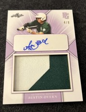 AUSTIN OVERN 2021 LEAF PERFECT GAME AUTO ROOKIE JERSEY PATCH #4/8 USC TROJANS