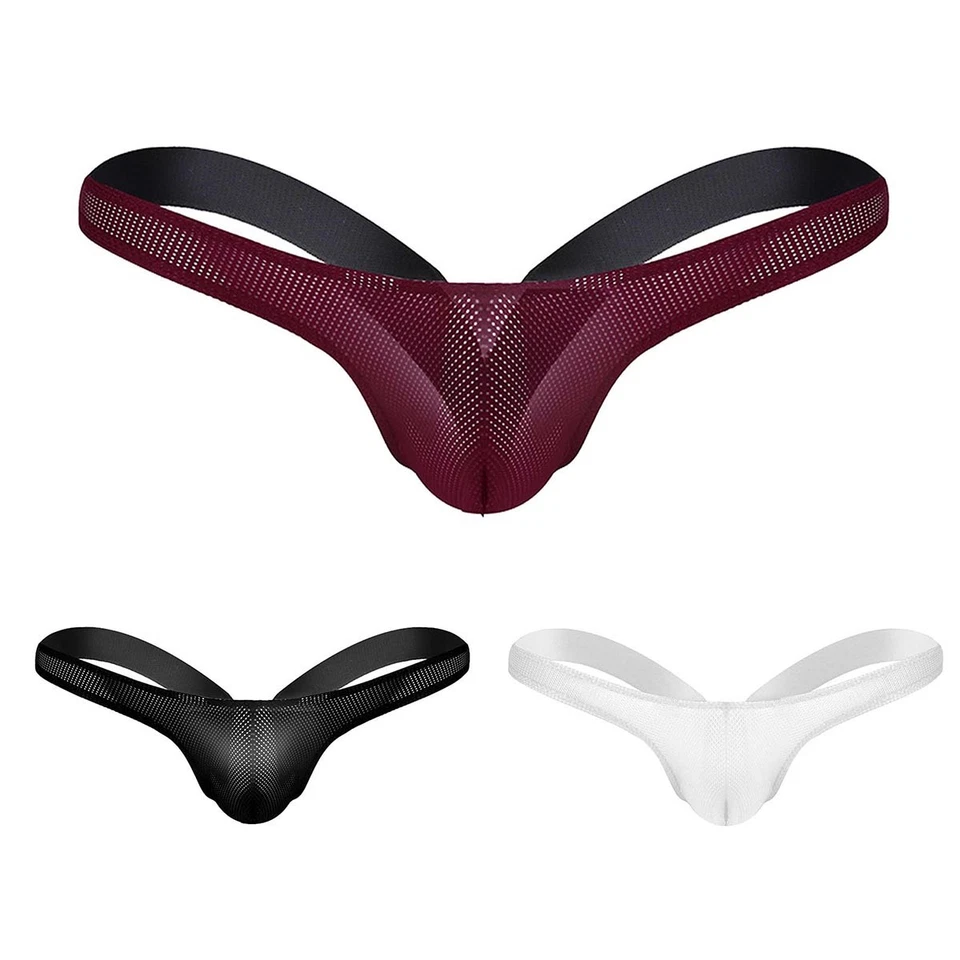 Herren Sexy Transparent Low Rise Bikini Slips Jockstrap String Tanga Jockstrap - Bild 2 von 2