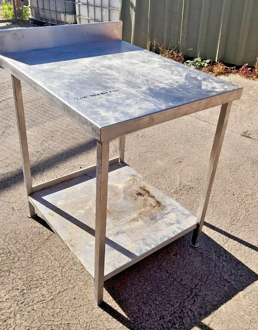 COMMERCIAL ALL STAINLESS STEEL CATERING PREP TABLE WITH