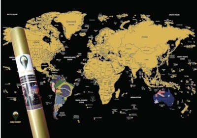 Global Walkabout Scratch Off World Deluxe Map A1. **Ideal Stocking Filler**