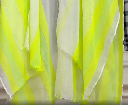 Isaac Mizrahi Live! - Colored Stripe Wrap - Black - Beach Scarve - Picture 3 of 6