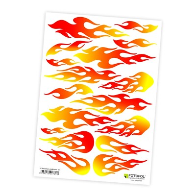 Motorrad-Aufkleber ‚Flammenadler‘ – 20x4,7 Cm, PET-Folie, Selbstklebend, Für Auto & Bike