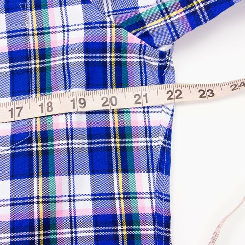 Charles Tyrwhitt Slim Fit Mens M Blue Plaid Oxford LS Button Front Weekend Shirt - Picture 7 of 9
