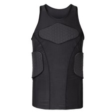 Padded Compression Vest shirt Adult Basketball Protector Gear 6 Pads Size L-2XL