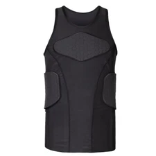 Padded Compression Vest shirt Adult Basketball Protector Gear 6 Pads Size L-2XL
