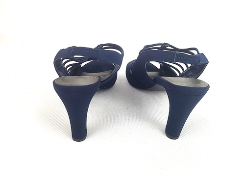 Impo Elasticizzato Donna Blu Navy Elasticizzato Slingback Tacchi Taglia 7 M - Foto 3 di 5