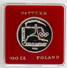 Polen 100 zl. 1980 Olympia Moskau  (Probe), Silber