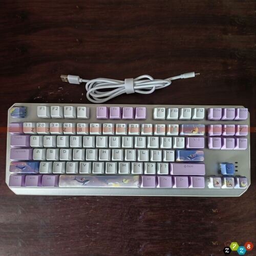 mechanical keyboard 87 keys custom girls computer wired gaming backlit keyboard - Picture 3 of 9