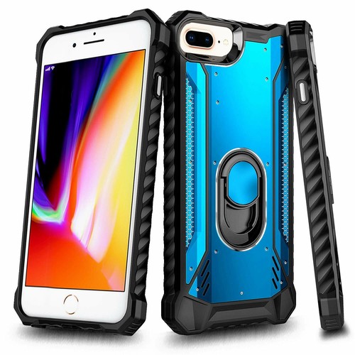 For iPhone 6 6s 7 8 Plus Case Full Body Metal Ring Kickstand Phone Cover - Picture 8 of 17