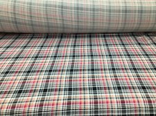 Double Brushed DTY Plaid Spandex Stretch Apparel Fabric Pink Peach Black M312