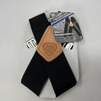 McGuire Nicholas Heavy Duty Suspenders 2'' Wide No. 115 Made In USA Black New