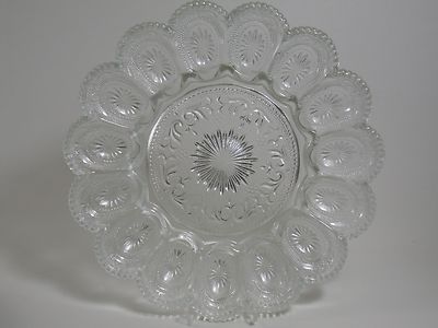 USA Brockway American Concord alter Pressglas Eierteller Teller Ostern 29 cm