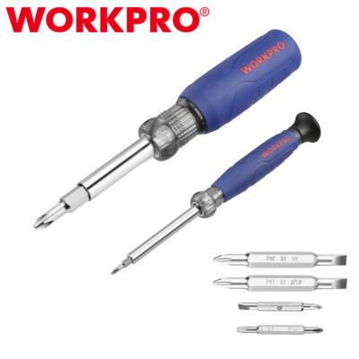 WORKPRO 2PCS 6-in-1 Basic 4-in-1 Electronics Screwdriver/Nut Driver 2 Nut Driver