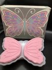 Vintage 1970s Avon Butterfly White Milk Glass Dish Trinket Soap Wings of Beauty