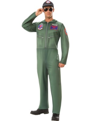 Top Gun Adult Flight Jumpsuit Costume, STD