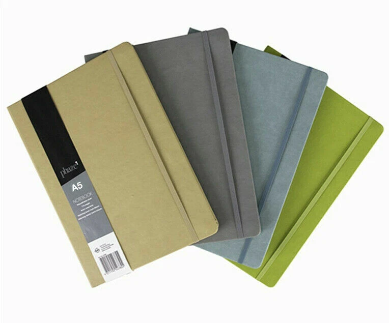 A5 Lined Paper/PU Leather/Elastic/Vintage Diary Notebook/Journal/Hardcover Beige - Image 2 of 3