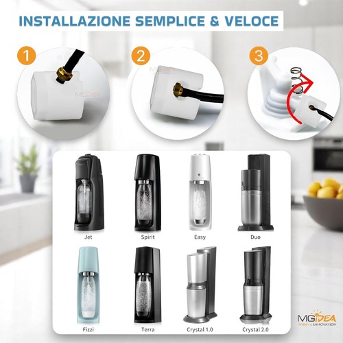 DADI RICAMBIO 2 PEZZI SODASTREAM® JET SPIRIT EASY DUO FIZZI TERRA CRYSTAL DADO - Foto 4 di 5