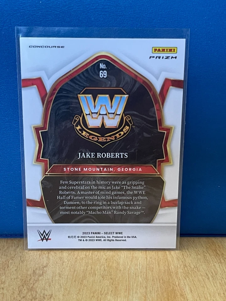 2023 Panini Select WWE RED BLUE PRIZM #69 Jake the Snake Roberts - Image 2 of 2