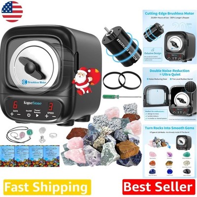 K2 Elite Brushless Rock Tumbler: Quiet Operation, 3 Lbs Capacity, Crafts Jewelry
