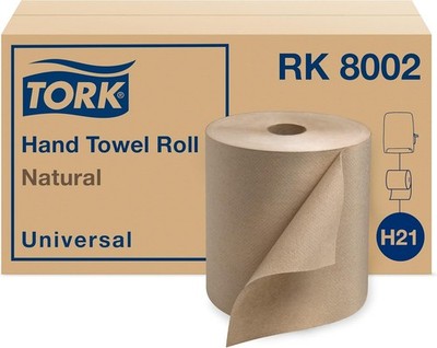 Natural Paper Hand Towel Roll H21  Recycled Fiber, Universal Fit