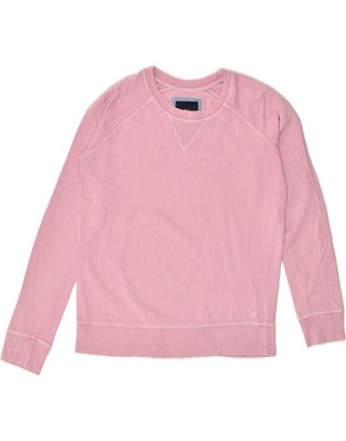 CREW CLOTHING Damen Sweatshirt Pullover UK 8 Small Rosa Baumwolle AV16