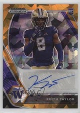 2021 Panini Prizm Draft Picks Orange Ice Keith Taylor #DPA-KET Auto 0c2