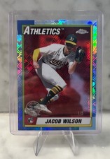 Topps 2025 Chrome 1990 Topps Baseball Jacob Wilson RC Athletics #90CB-18 /5