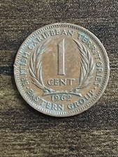 1962 British East Caribbean States Territories 1 Cent Coin Eastern Group TB1657*