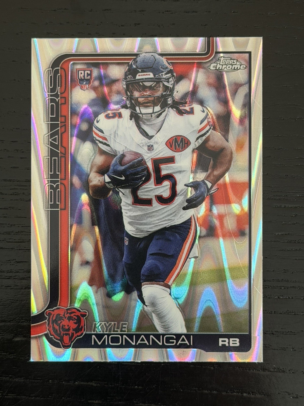 2025 Topps Chrome Kyle Monangai Ray Wave Refractor #382 Chicago Bears