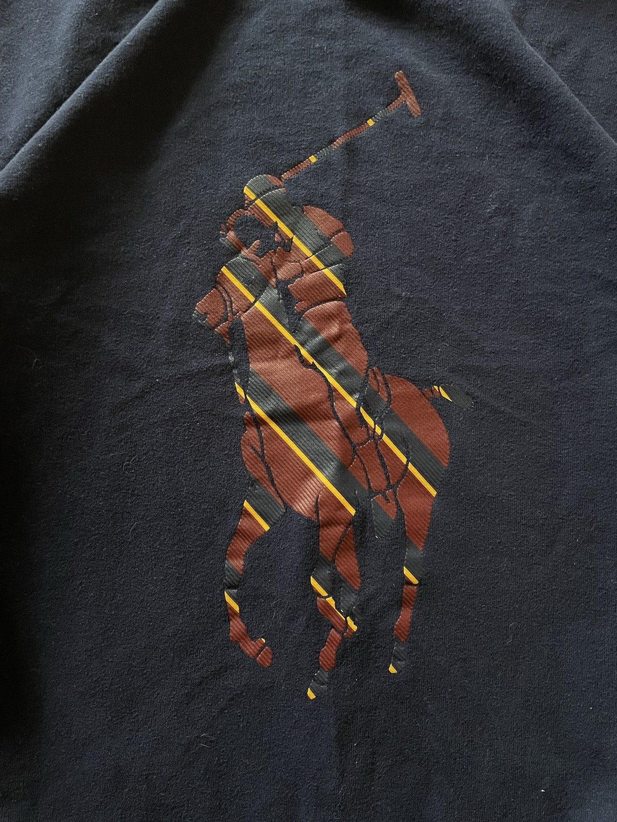 Polo Ralph Lauren Felpa М Uomo Big Pony Pullover Crew Fleece Maglione Navy