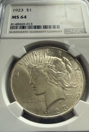 1923 Peace Dollar NGC MS 64 Philadelphia $1 Silver Coin KM#150