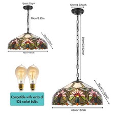 Pendant Light, Antique Ceiling-mounted Hanging Lamp, Pendant Light Adjustable H