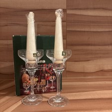 Retro WMF  Diana  Glas Kerzenständer Leuchter Paar Set Duo mit Kerzen  NEU & OVP