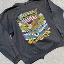 Vintage Harley Davidson Zip Up Long Sleeve Sweatshirt Daytona Beach Size L 80s