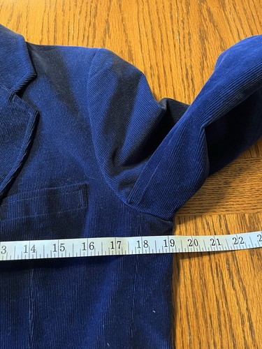 Vintage 70er 80er Jahre Cord blau Blazer Größe 12 Jacke braun Knöpfe De Mura Japan - Bild 7 von 10