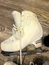 Edea Ice Fly 225C White Figure Skates w/ John Wilson Blades, Very Stiff