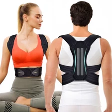 Posture Corrector Back Brace Large 32-39" Adjustable Upper Back Support Men Wome