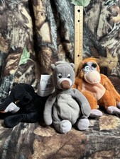 Disney Store Jungle Book Mini Bean Bag Set 3 Baloo Bagheera  King Louie 8"
