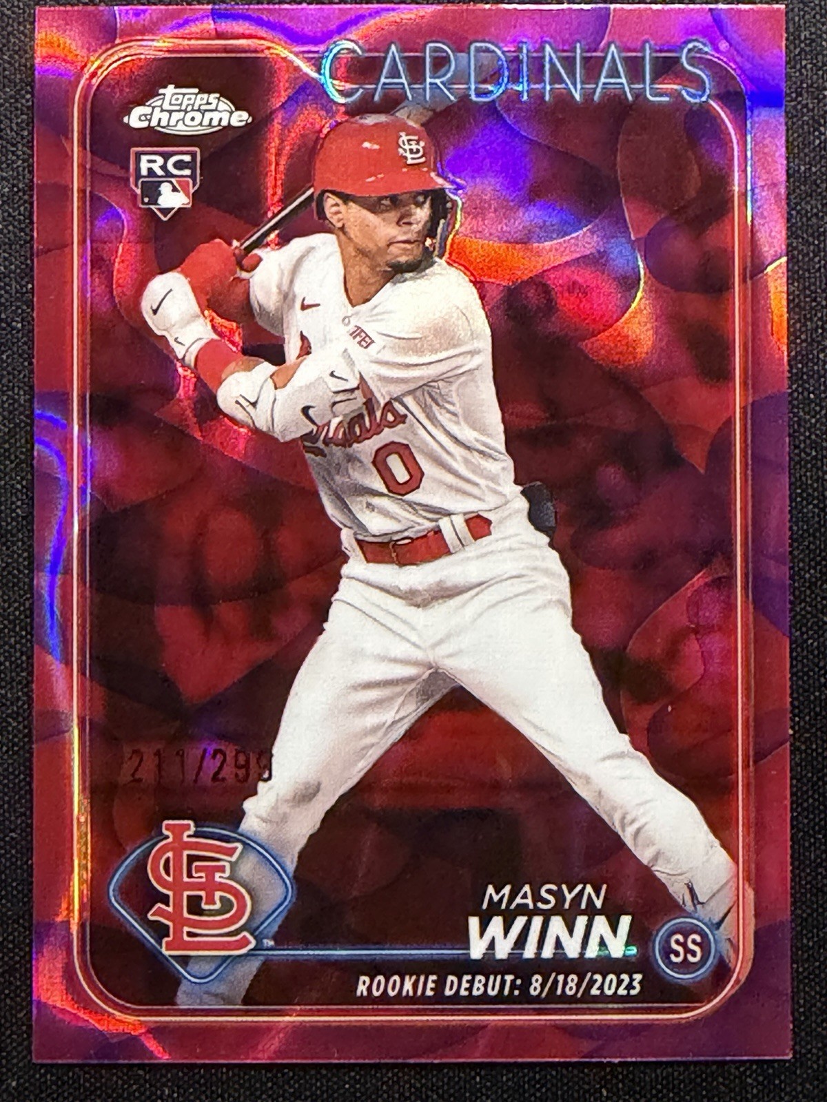 2024 Topps Chrome Update  Masyn Winn #USC23 Magenta & Purple Lava Lamp /299 (RC)