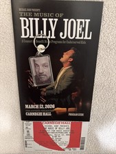 BILLY JOEL Tribute @ Carnegie Hall March 12 2026 PROGRAM Rob Thomas TICKET Stub